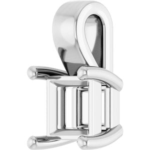 14K White Gold 5 mm Square Charm/Pendant Mounting – image 4