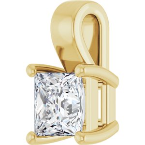 14K Yellow Gold 5 mm Square Charm/Pendant Mounting – image 3