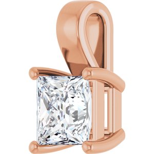 10K Rose Gold 6.5 mm Square Charm/Pendant Mounting – image 3