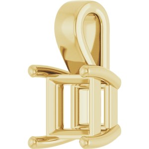 10K Yellow Gold 6.5 mm Square Charm/Pendant Mounting – image 4