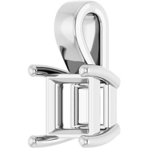 Platinum 6.5 mm Square Charm/Pendant Mounting – image 4