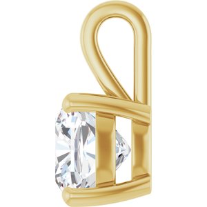 10K Yellow Gold 9 mm Cushion Charm/Pendant Mounting – image 5