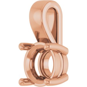 10K Rose Gold 7.4 mm Round Charm/Pendant Mounting – image 4