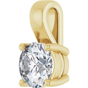 18K Yellow Gold 7.4 mm Round Charm/Pendant Mounting – image 3