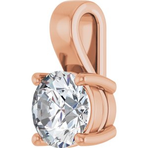 18K Rose Gold 7.4 mm Round Charm/Pendant Mounting – image 3