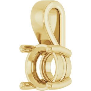 14K Yellow Gold 7.4 mm Round Charm/Pendant Mounting – image 4