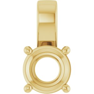 18K Yellow Gold 7.4 mm Round Charm/Pendant Mounting – image 2