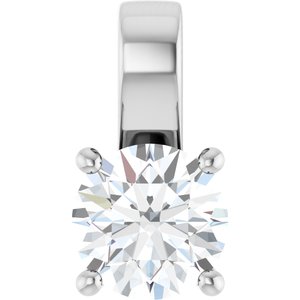 10K White Gold 7.4 mm Round Charm/Pendant Mounting