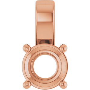 18K Rose Gold 7.4 mm Round Charm/Pendant Mounting – image 2