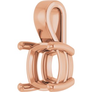 10K Rose Gold 9 mm Cushion Charm/Pendant Mounting – image 4