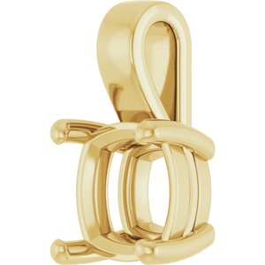 18K Yellow Gold 9 mm Cushion Charm/Pendant Mounting – image 4