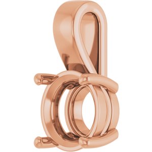 10K Rose Gold 9.4 mm Round Charm/Pendant Mounting – image 4