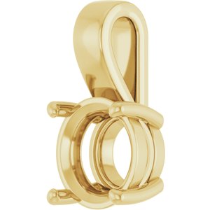 14K Yellow Gold 9.4 mm Round Charm/Pendant Mounting – image 4