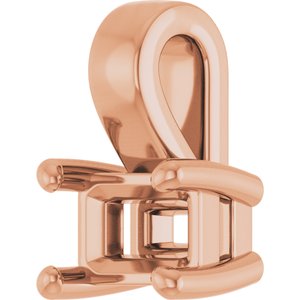 10K Rose Gold 4.5x3 mm Emerald Charm/Pendant Mounting – image 4