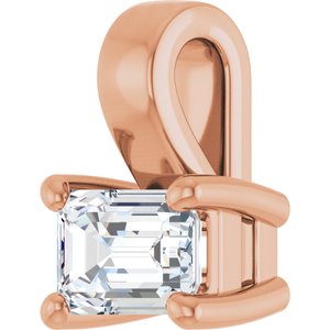 18K Rose Gold 4.5x3 mm Emerald Charm/Pendant Mounting – image 3