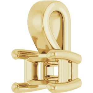 18K Yellow Gold 4.5x3 mm Emerald Charm/Pendant Mounting – image 4
