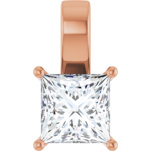 18K Rose Gold 8 mm Square Charm/Pendant Mounting