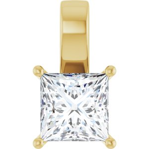 10K Yellow Gold 8 mm Square Charm/Pendant Mounting