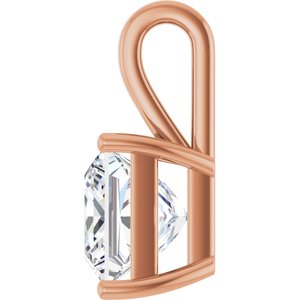 18K Rose Gold 10 mm Square Charm/Pendant Mounting – image 5