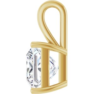 10K Yellow Gold 10 mm Square Charm/Pendant Mounting – image 5