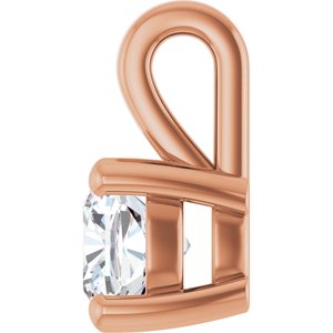 18K Rose Gold 5 mm Cushion Charm/Pendant Mounting – image 5