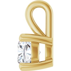 14K Yellow Gold 5 mm Cushion Charm/Pendant Mounting – image 5
