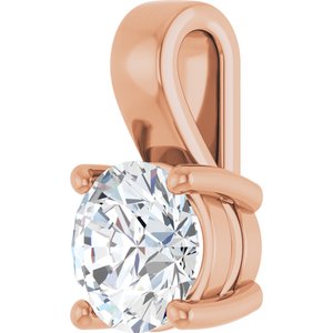 10K Rose Gold 7 mm Round Charm/Pendant Mounting – image 3