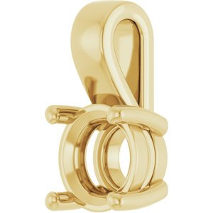 10K Yellow Gold 7 mm Round Charm/Pendant Mounting – image 4