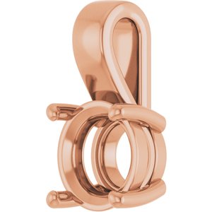 10K Rose Gold 8.2 mm Round Charm/Pendant Mounting – image 4