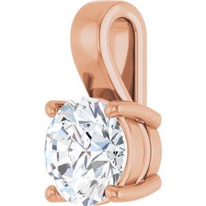 18K Rose Gold 8.2 mm Round Charm/Pendant Mounting – image 3
