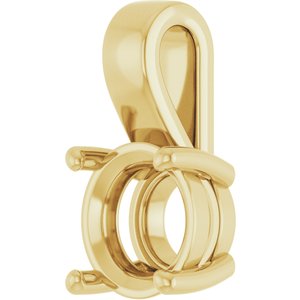 14K Yellow Gold 8.2 mm Round Charm/Pendant Mounting – image 4