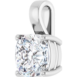 18K White Gold 12 mm Cushion Charm/Pendant Mounting – image 3
