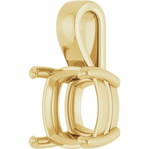10K Yellow Gold 12 mm Cushion Charm/Pendant Mounting – image 4
