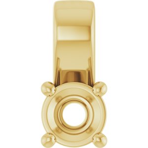 14K Yellow Gold 3.75 mm Round Charm/Pendant Mounting – image 2