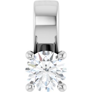18K White Gold 3.75 mm Round Charm/Pendant Mounting