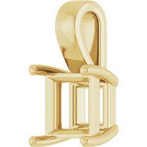 18K Yellow Gold 8 mm Square Charm/Pendant Mounting – image 4