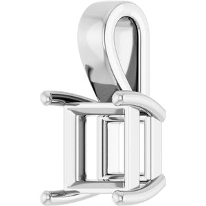 Sterling Silver 8 mm Square Charm/Pendant Mounting – image 4