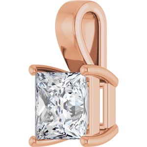 18K Rose Gold 8 mm Square Charm/Pendant Mounting – image 3