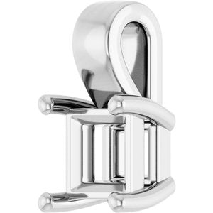 10K White Gold 4.5 mm Square Charm/Pendant Mounting – image 4