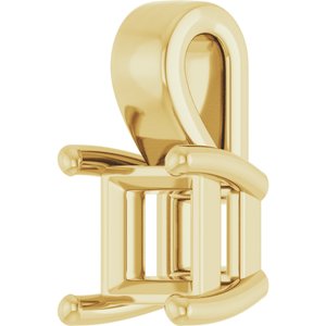 18K Yellow Gold 4.5 mm Square Charm/Pendant Mounting – image 4