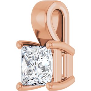 14K Rose Gold 4.5 mm Square Charm/Pendant Mounting – image 3