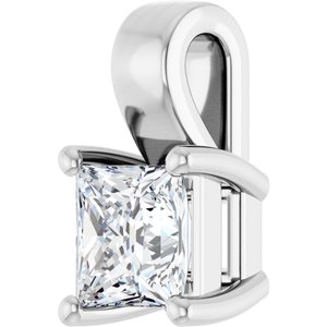 14K X1 White Gold 4.5 mm Square Charm/Pendant Mounting – image 3