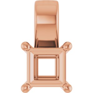 14K Rose Gold 4 mm Square Charm/Pendant Mounting – image 2