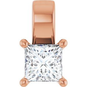 14K Rose Gold 4 mm Square Charm/Pendant Mounting