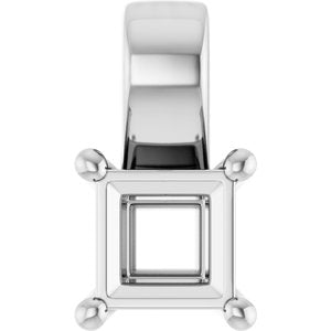 Platinum 4 mm Square Charm/Pendant Mounting – image 2