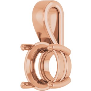 10K Rose Gold 10 mm Round Charm/Pendant Mounting – image 4