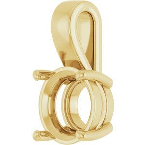 10K Yellow Gold 10 mm Round Charm/Pendant Mounting – image 4