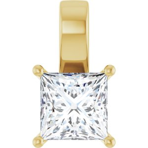 14K Yellow Gold 7.5 mm Square Charm/Pendant Mounting