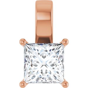 14K Rose Gold 7.5 mm Square Charm/Pendant Mounting