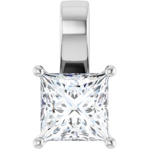 10K White Gold 7.5 mm Square Charm/Pendant Mounting